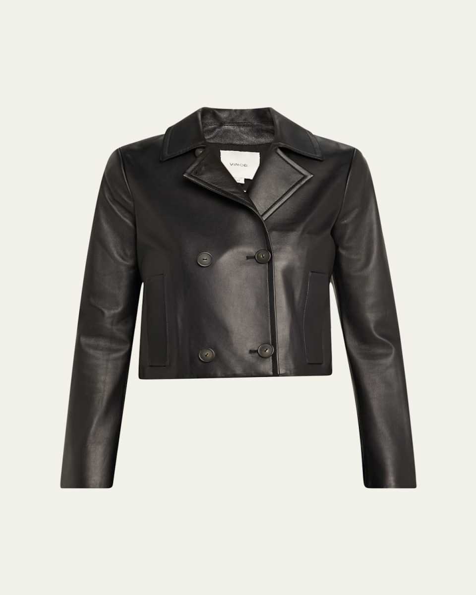 Shrunken Leather Peacoat